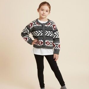Charming Kids Patterned Cardigan